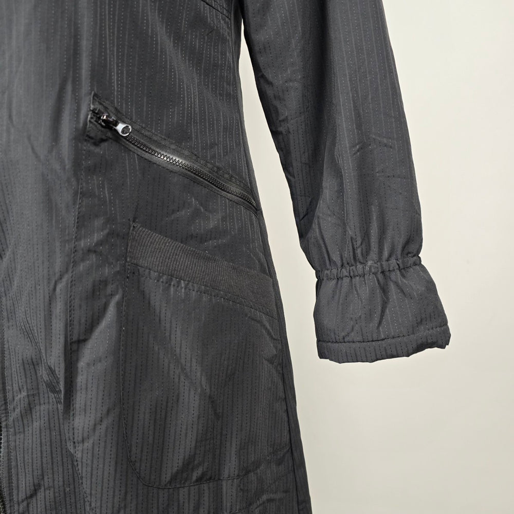 Pile Ou Face Paris Black Long Hooded Zip Jacket Coat - Size S