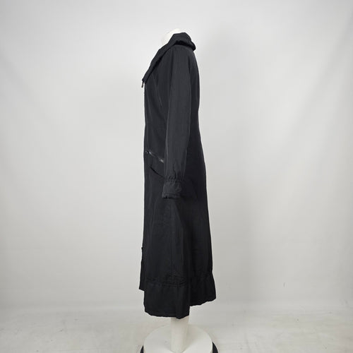 Pile Ou Face Paris Black Long Hooded Zip Jacket Coat - Size S