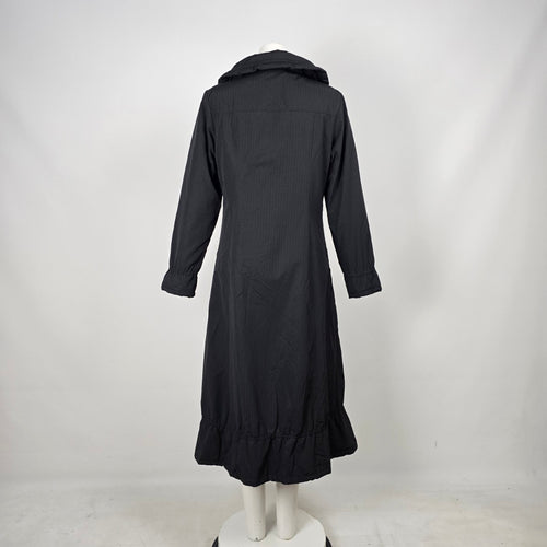 Pile Ou Face Paris Black Long Hooded Zip Jacket Coat - Size S