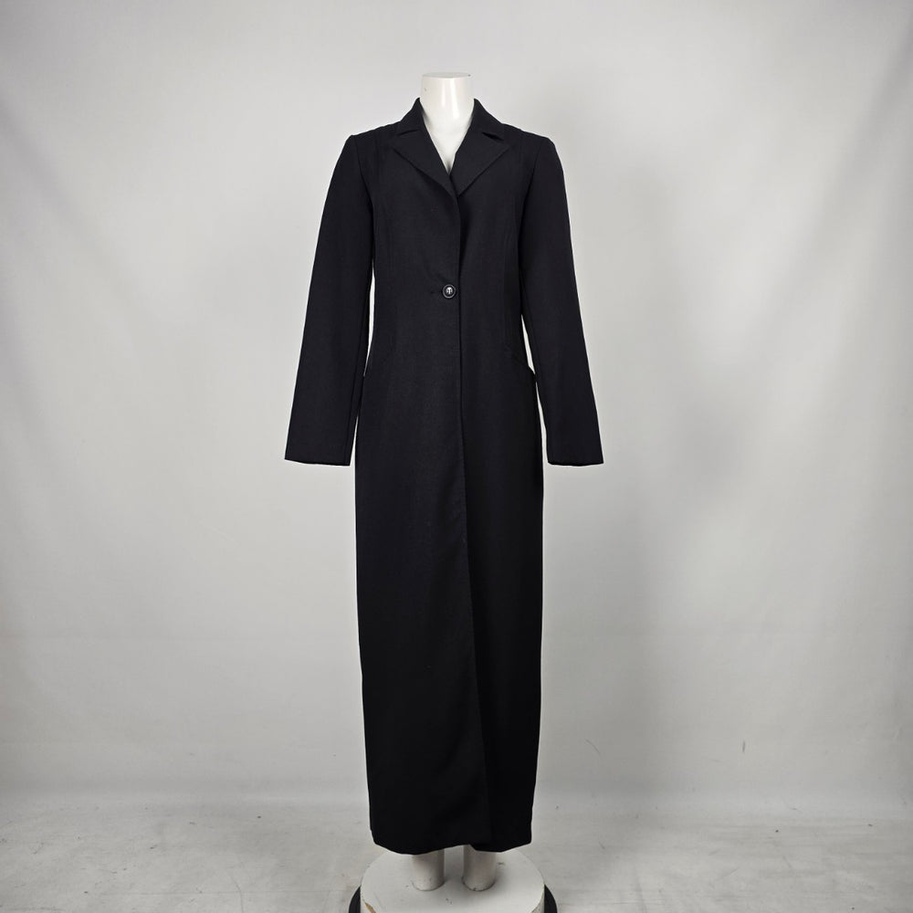 Vintage Y2K Le Château Black Full-Length Tailored Blazer Jacket Single Button -  Size S/M