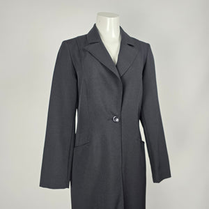 Vintage Y2K Le Château Black Full-Length Tailored Blazer Jacket Single Button -  Size S/M