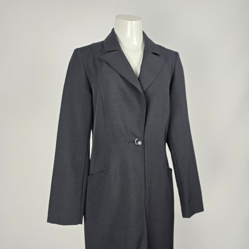 Vintage Y2K Le Château Black Full-Length Tailored Blazer Jacket Single Button -  Size S/M