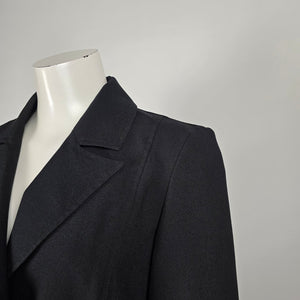 Vintage Y2K Le Château Black Full-Length Tailored Blazer Jacket Single Button -  Size S/M