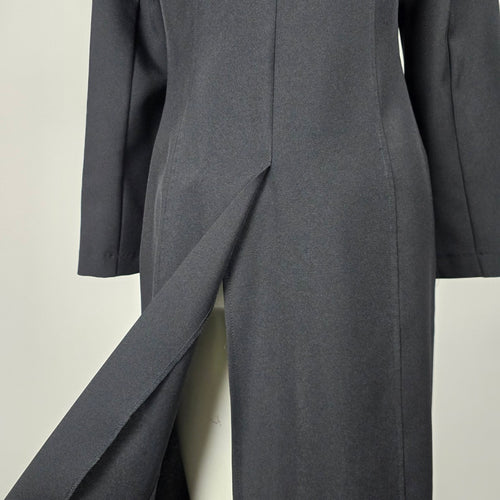 Vintage Y2K Le Château Black Full-Length Tailored Blazer Jacket Single Button -  Size S/M