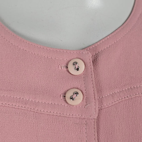 Vintage Mirrors II Pink Button Front Long Sleeve Dress Size 10