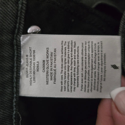 Silver Jeans Co. High Rise Black Denim Shorts - Size 26