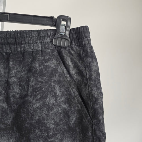 Grand Club Beach Black Acid Wash Drawstring Shorts Size L