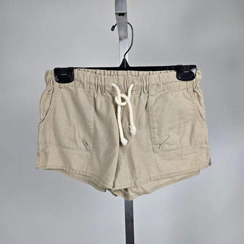 Tna Beige Linen Cotton Drawstring Shorts Size XS