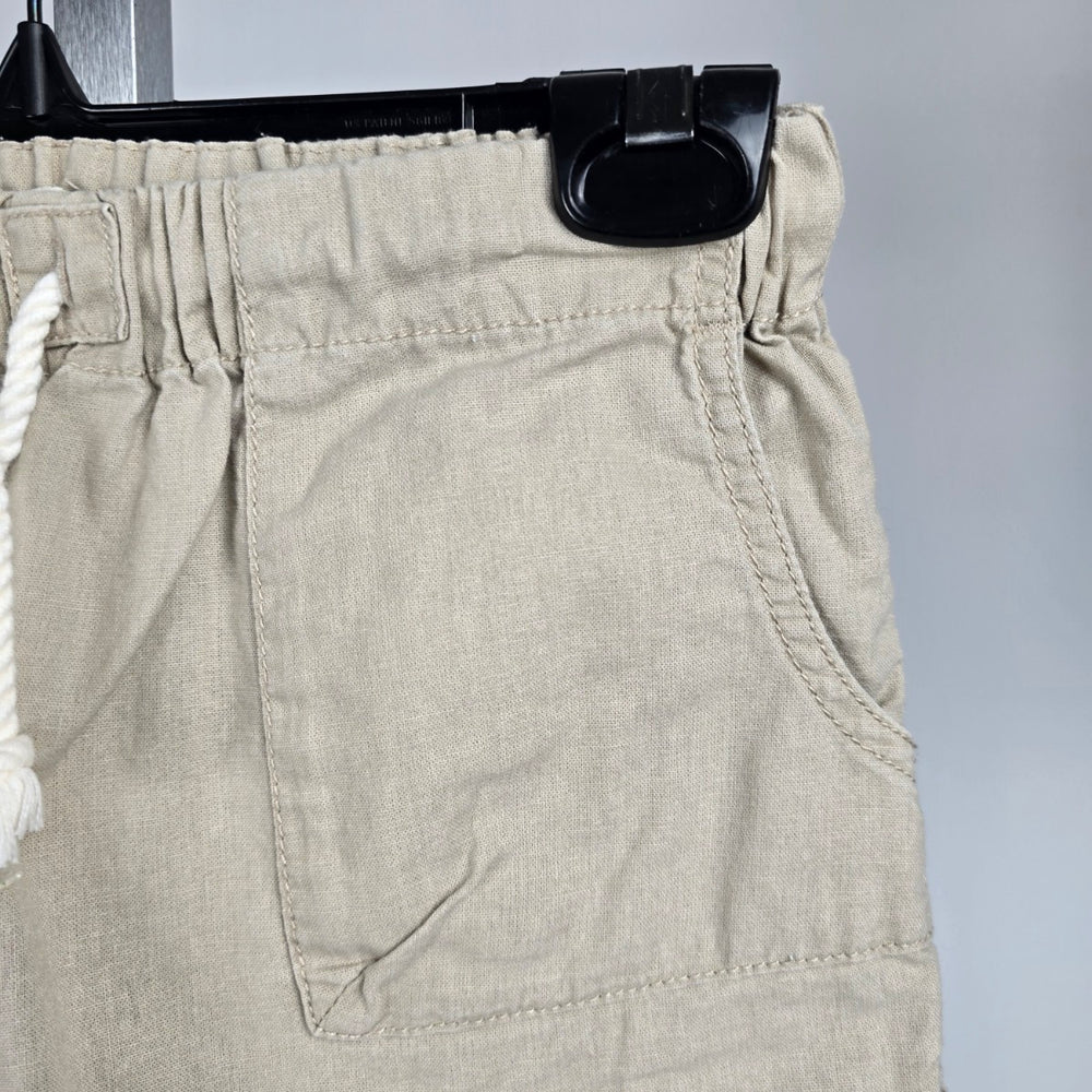Tna Beige Linen Cotton Drawstring Shorts Size XS