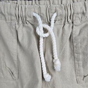 Tna Beige Linen Cotton Drawstring Shorts Size XS