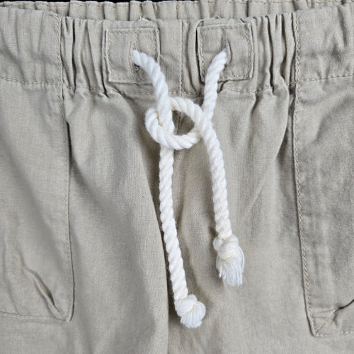 Tna Beige Linen Cotton Drawstring Shorts Size XS
