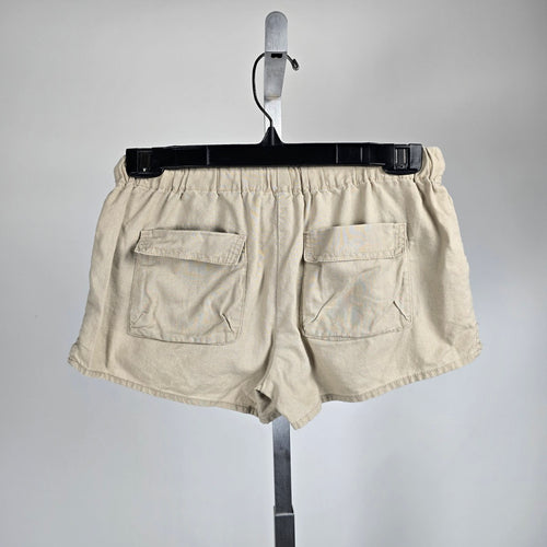 Tna Beige Linen Cotton Drawstring Shorts Size XS
