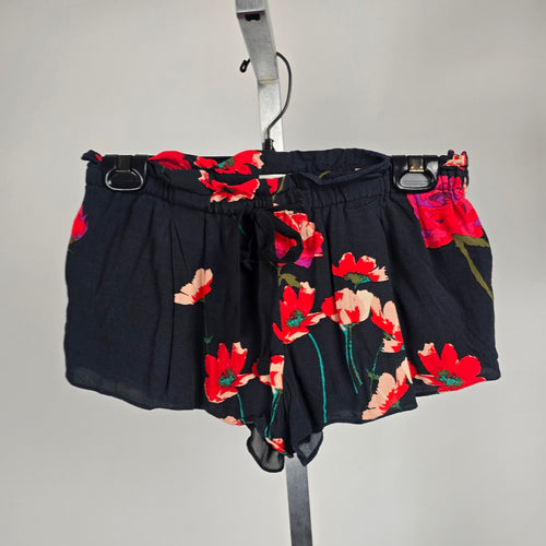 Wilfred Black Floral Print High-Waisted Shorts Size XS