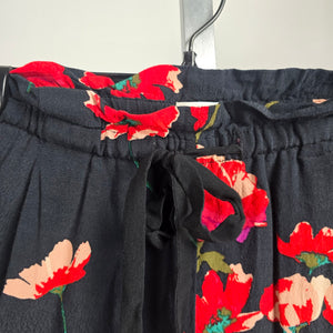 Wilfred Black Floral Print High-Waisted Shorts Size XS