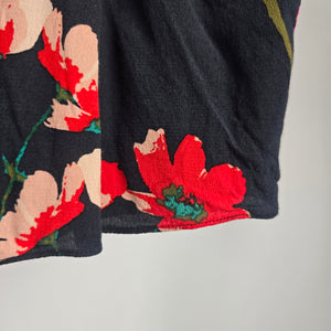 Wilfred Black Floral Print High-Waisted Shorts Size XS