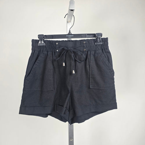 Ci Sono Black Linen Blend Drawstring Shorts Size S