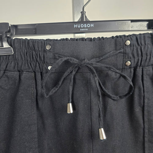 Ci Sono Black Linen Blend Drawstring Shorts Size S