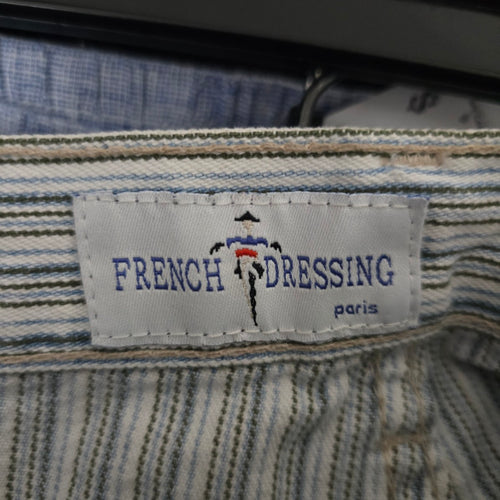 Vintage French Dressing Paris Striped Cotton Bermuda Shorts Size 10