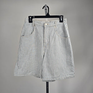 Vintage French Dressing Paris Striped Cotton Bermuda Shorts Size 10