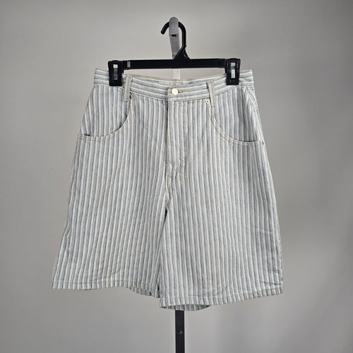 Vintage French Dressing Paris Striped Cotton Bermuda Shorts Size 10