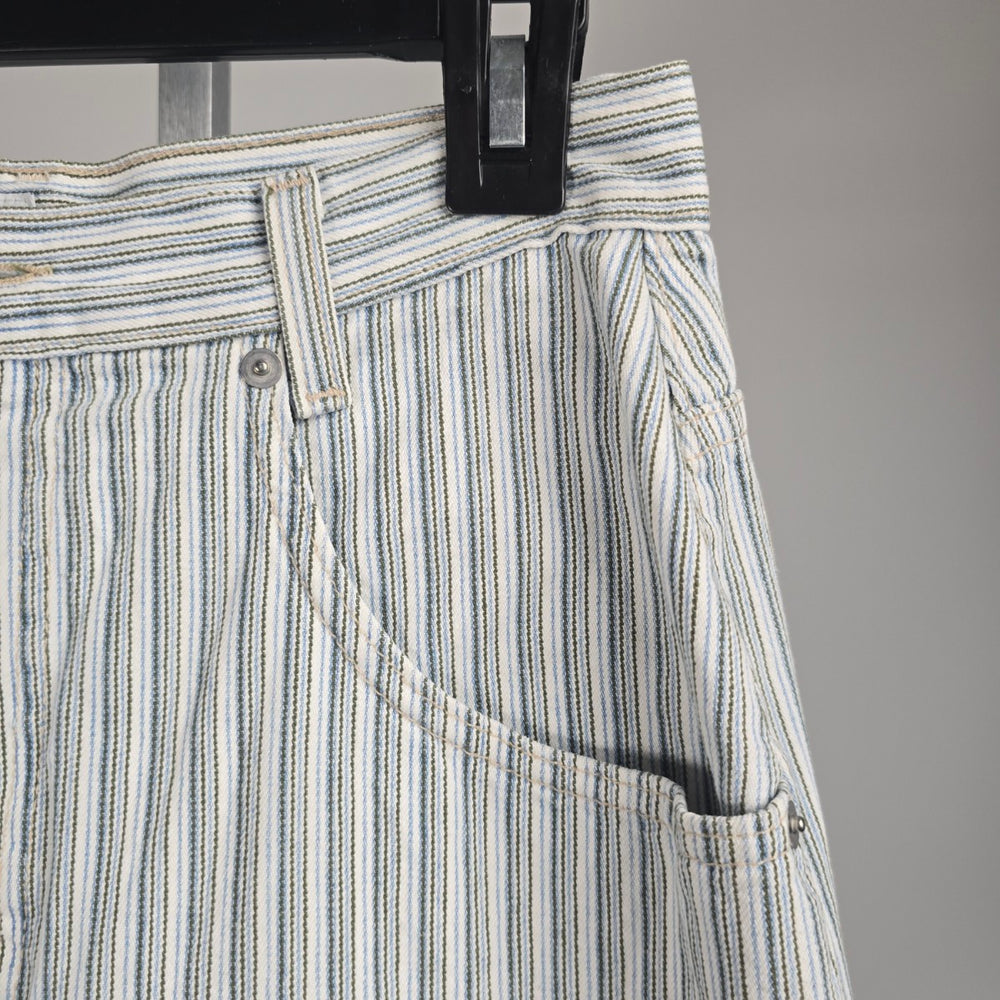 Vintage French Dressing Paris Striped Cotton Bermuda Shorts Size 10
