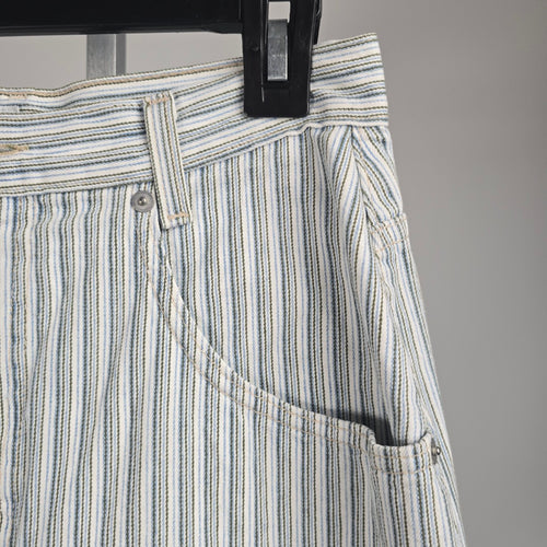 Vintage French Dressing Paris Striped Cotton Bermuda Shorts Size 10