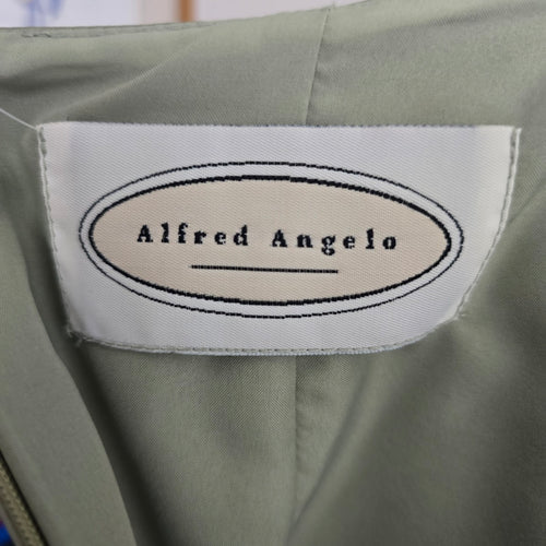 Alfred Angelo Sage Green Satin 2-Piece Strapless Formal Dress Skirt Set Size S