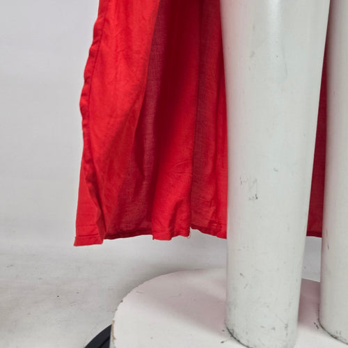 VENUS Red Rayon Button Front Tie Waist High-Low Blouse Top Size 24
