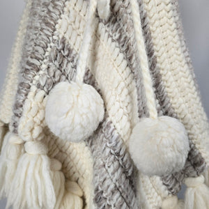 Vintage 1970s White Buffalo Pure Virgin Wool Hand Knit Poncho Cape Made in Canada One Size