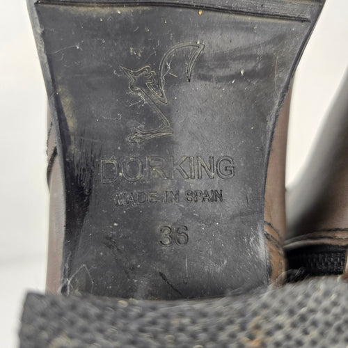 Dorking Brown Leather Mid-Calf Boots Made in Spain - Size 6