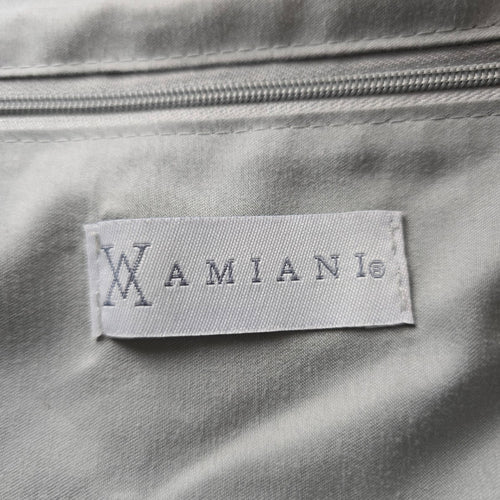 Amiani Cream Woven Jute Blend Tote Bag Tan Handles Logo Charm