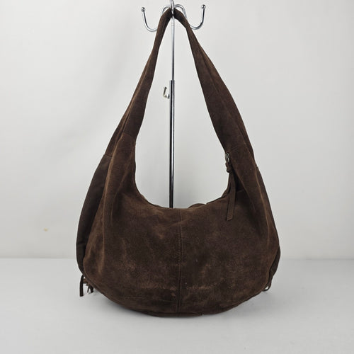 Vintage Avon Brown Suede Fringe Hobo Bag