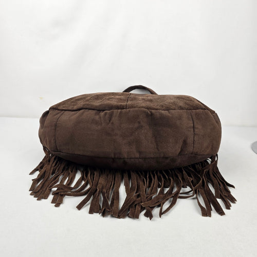 Vintage Avon Brown Suede Fringe Hobo Bag