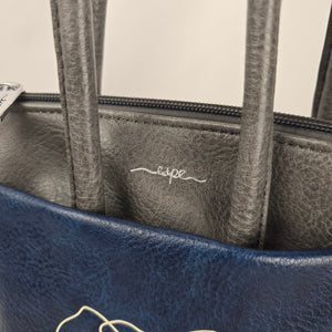 Espe Gray and Navy Convertible Backpack Tote Purse