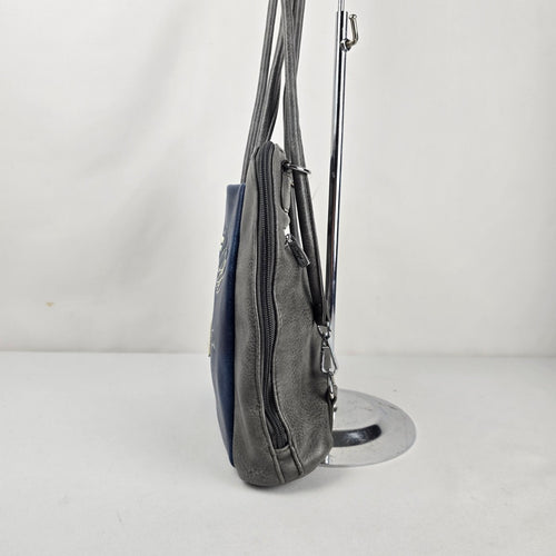 Espe Gray and Navy Convertible Backpack Tote Purse