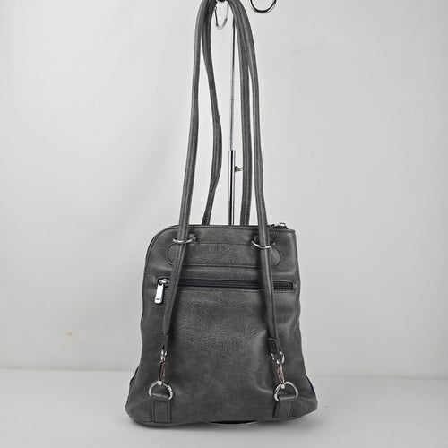 Espe Gray and Navy Convertible Backpack Tote Purse