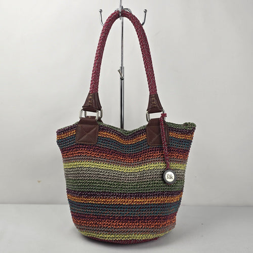 The Sak Cambria Crochet Multicolor Stripe Shoulder Tote Bag