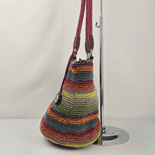 The Sak Cambria Crochet Multicolor Stripe Shoulder Tote Bag