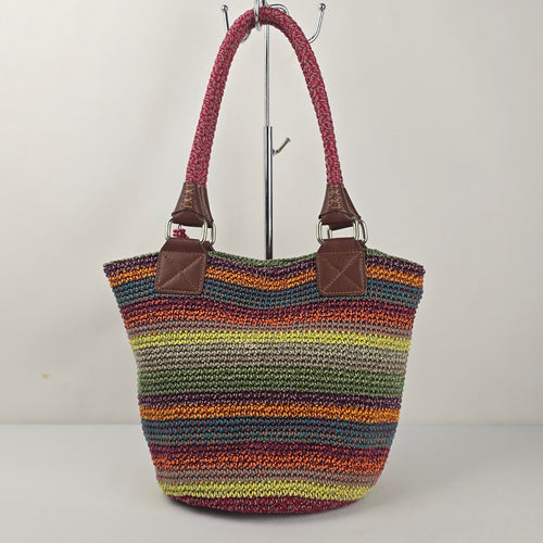 The Sak Cambria Crochet Multicolor Stripe Shoulder Tote Bag