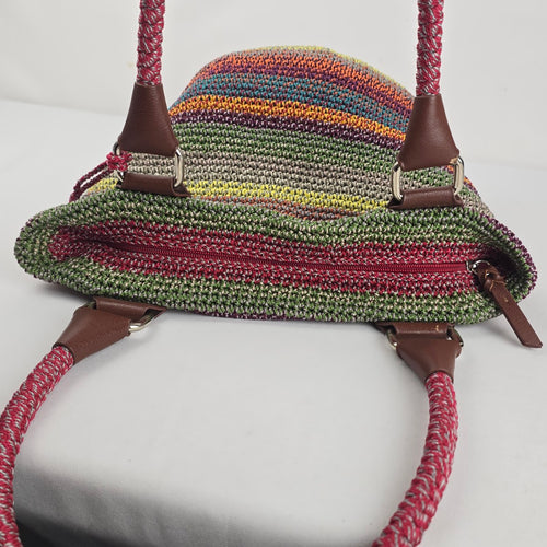 The Sak Cambria Crochet Multicolor Stripe Shoulder Tote Bag