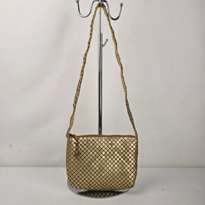 Fiona Gold Metal Mesh Shoulder Bag Vintage Evening Purse