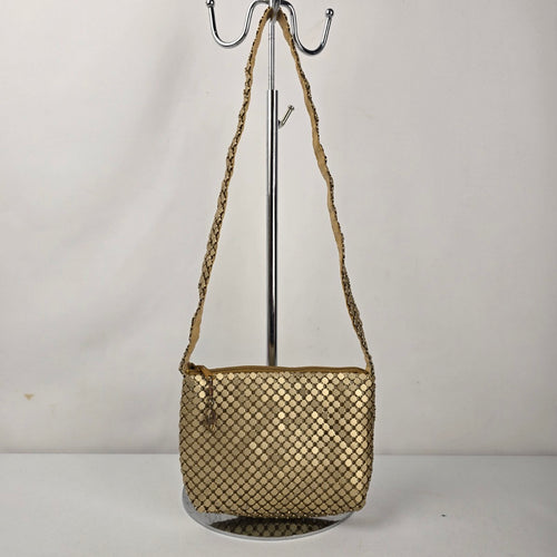 Fiona Gold Metal Mesh Shoulder Bag Vintage Evening Purse