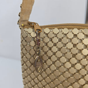 Fiona Gold Metal Mesh Shoulder Bag Vintage Evening Purse