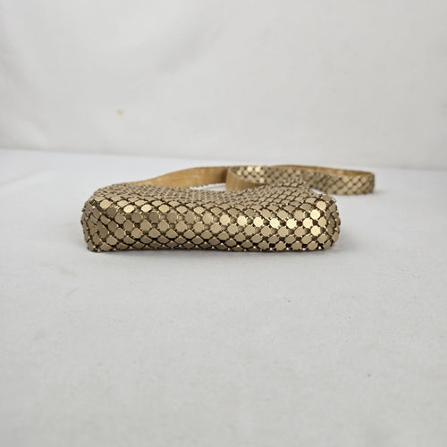 Fiona Gold Metal Mesh Shoulder Bag Vintage Evening Purse