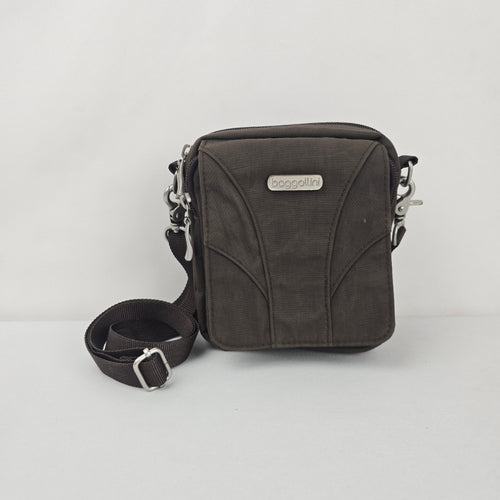 Baggallini Brown Nylon Mini Crossbody Organizer Bag