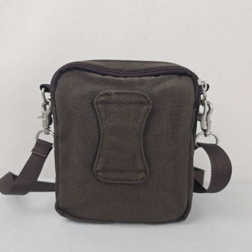 Baggallini Brown Nylon Mini Crossbody Organizer Bag