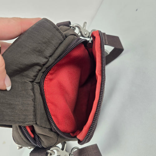 Baggallini Brown Nylon Mini Crossbody Organizer Bag