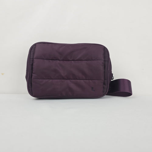 LOLE Purple Nylon Multi-Pocket Crossbody Bag with Adjustable Strap