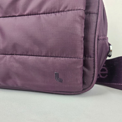 LOLE Purple Nylon Multi-Pocket Crossbody Bag with Adjustable Strap