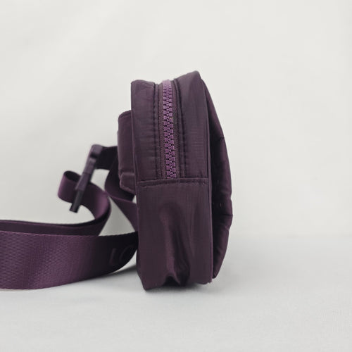 LOLE Purple Nylon Multi-Pocket Crossbody Bag with Adjustable Strap